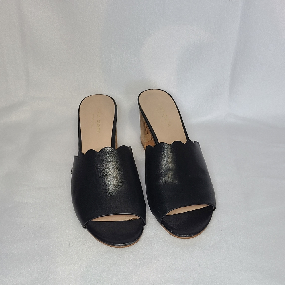 Kate Spade Warren Scalloped Leather Sandals Mules Size 7.5 - Picture 11 of 16